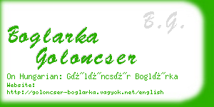 boglarka goloncser business card